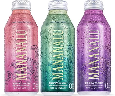 Mananalu Pure Water Variety Pack Flavored Purified Water With