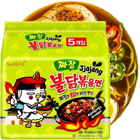 Zupka Makaron Instant Ramen Jjajang Ostry Kurczak Chicken 5x140g