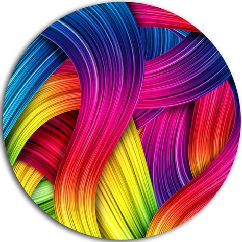 3D Rainbow Art, Abstract Round Wall Art - Contemporary - Metal Wall Art ...