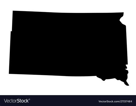 South Dakota State Silhouette Map Royalty Free Vector Image