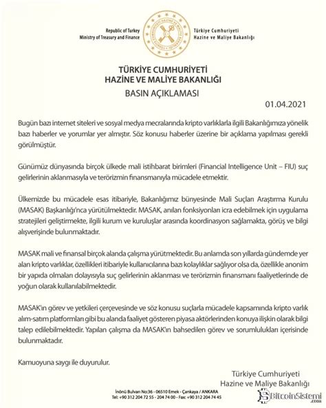 Son Dakika Hazine ve Maliye Bakanlığı Tarafından Kripto Para