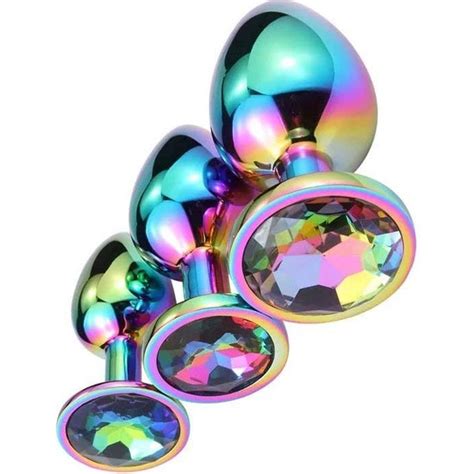 Noxxx Taşlı Çok Renkli Çelik Anal Plug 3 Boy Set Fiyatı