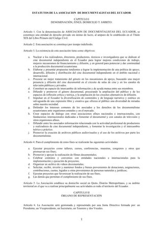 Estatuto Aso Documentalistas Ecu Pdf