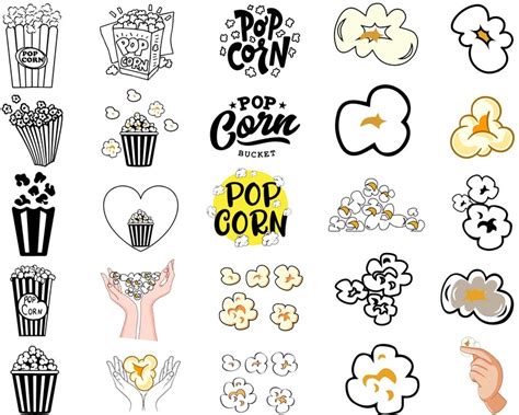 Popcorn Svg Bundle Popcorn Box Svg Popcorn Clipart Pop Corn - Etsy