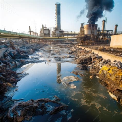 Premium AI Image | Waste water discharge from an industrial facility