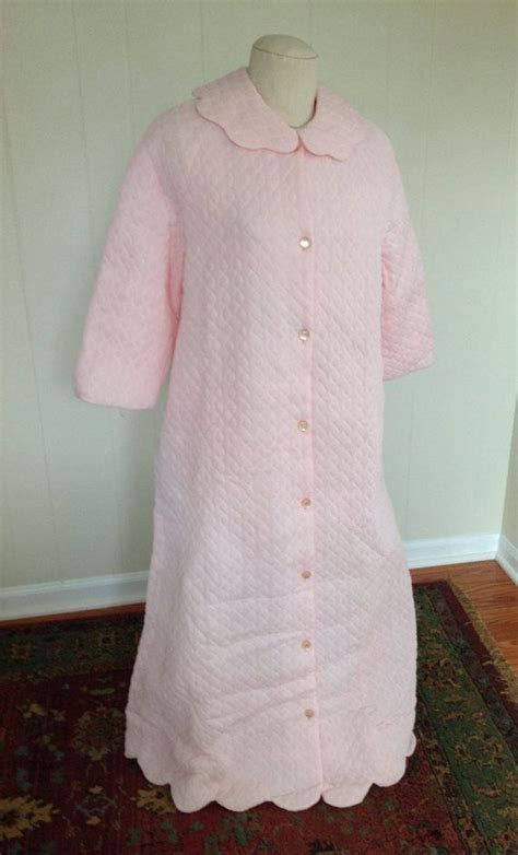 New Old Stock Rhapsody By Glazier Womens Pink Long Quilted Robe May Be