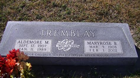 Maryrose B Plante Tremblay M Morial Find A Grave