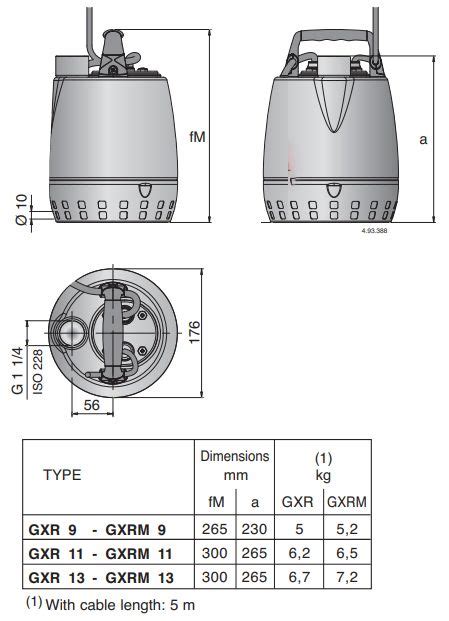 Buy Calpeda GXRm 13 SG Submersible Dirty Water Pump Without Floatswitch