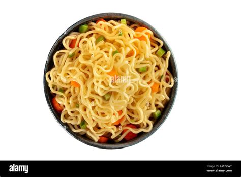 Instant Noodles Isolated On A White Background With A Clipping Path