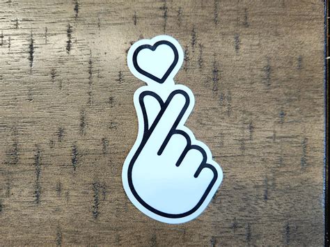 Finger Heart Sticker K Drama Sticker Korean Stickers Heart Etsy