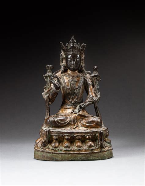 A Gilt Lacquer Bronze Figure Of A Bodhisattva Ming Dynasty