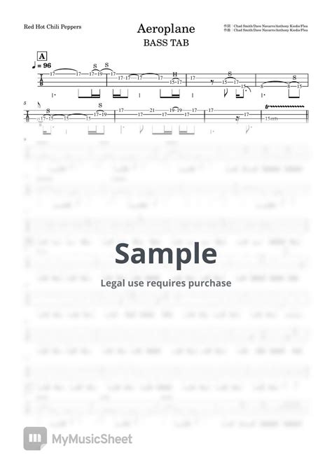 Red Hot Chili Peppers Aeroplane Tab Sheets By