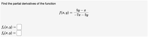 Answered Find The Partial Derivatives Of The Bartleby