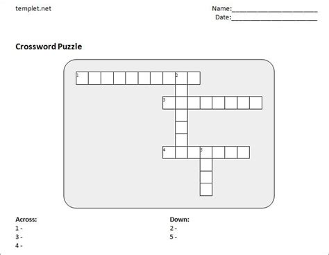 23+ Blank Crossword Template - Crossword Template