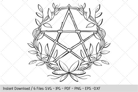 Pentacle Svg Witchy Clipart Graphic By Werk It Girl Supply · Creative