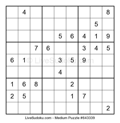 Medium Sudoku Online #643339