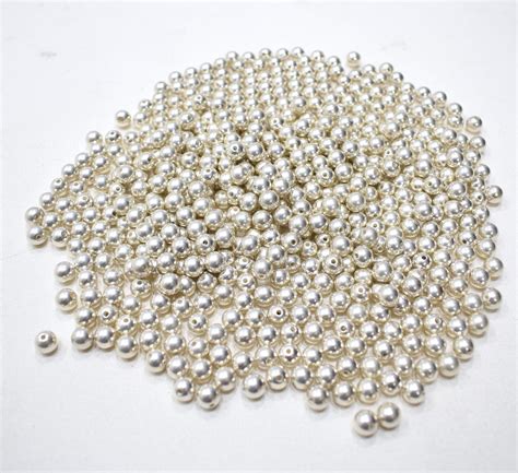 Beads Bright Silver Round Beads 5mm