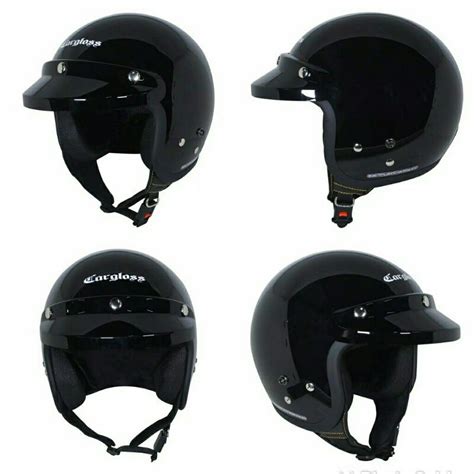 Jual Helm Cargloss Cfm Original Hitam Glosy Retro Shopee Indonesia