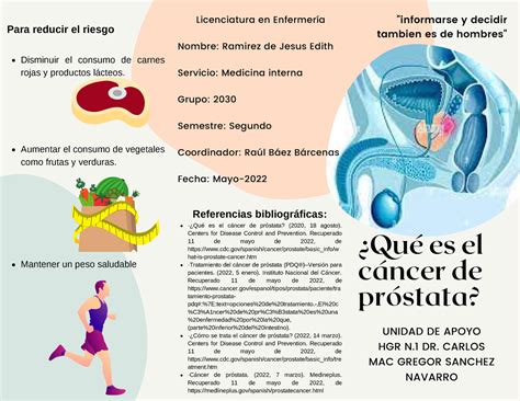 Cancer de Pros Triptico informativo Qué es el cáncer de próstata