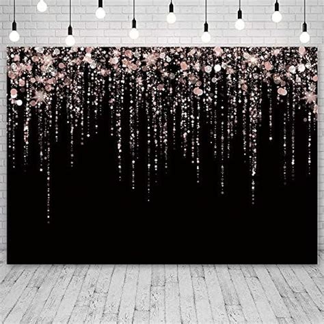 Sendy 10x7ft Rose Gold And Black Party Photo Backdrop For Girls Rose Gold Spots