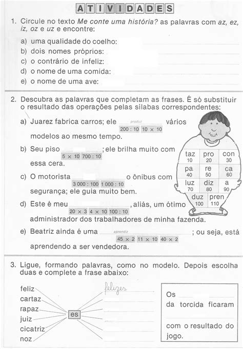 Escolinha da Hora ATIVIDADES ORTOGRÁFICA AZ EZ IZ OZ UZ