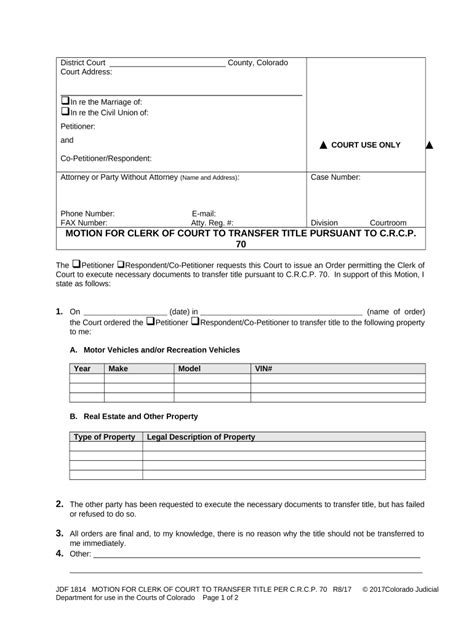 Motion Clerk File Doc Template Pdffiller