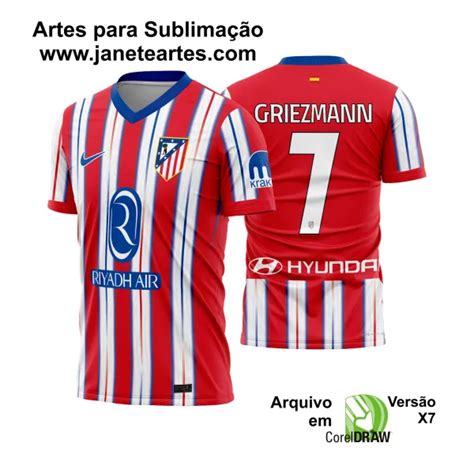 Arte Vetor Camisa Atletico De Madrid Titular Janete Artes