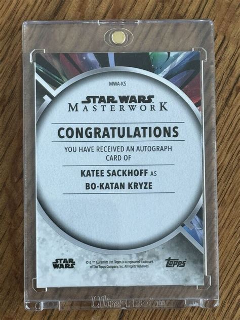 Topps Star Wars Masterwork Autograph Auto Bo Katan Kryze Katee