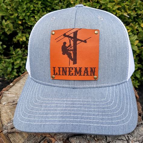 Lineman Leather Hat Power lineman hat Journeyman lineman | Etsy