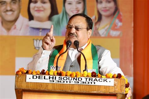 Honble Bjp National President Shri Jp Nadda While Addressing A Public Rally In Patel Nagar