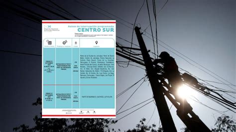 Cortes de energía programados para mañana interrupciones de luz para