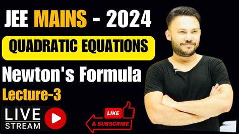 JEE Mains 2024 Quadratic Equations L3 IIT JEE Class 11 JEE