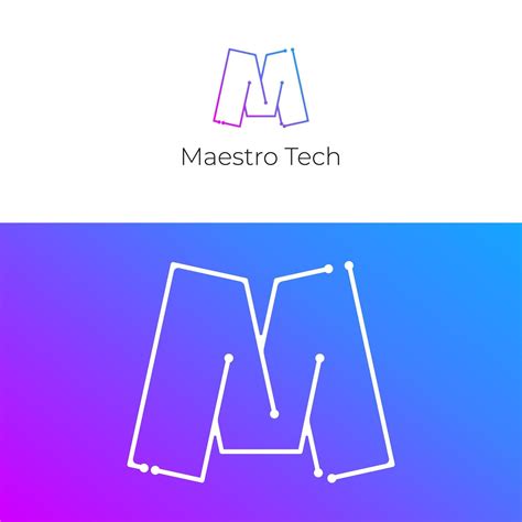 M Tech Logo Letter M Technology Logo Modern Letter M Logo Design