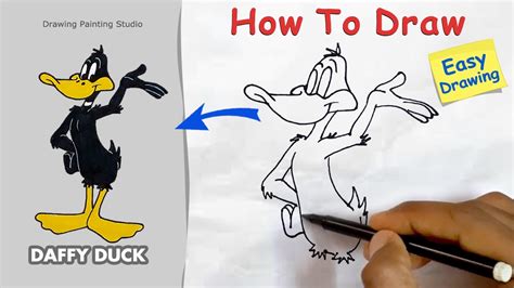 How To Draw Daffy Duck Step By Step Easy Daffy Duck Drawing From