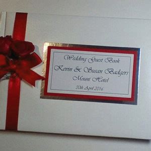 Personalised Wedding Guest Book With Roses Royal Blue Wedding Guest