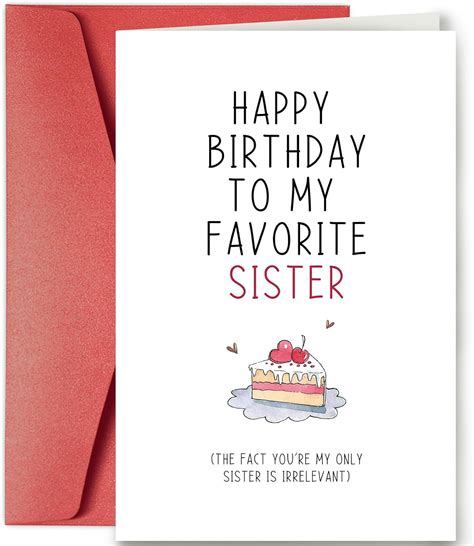 Funny Birthday Card For Sister Sister Birthday Card Sibling Birthday Card Happy