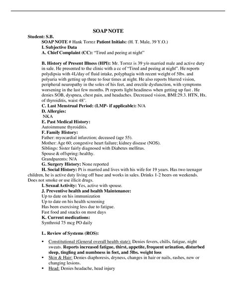 Soap Note And Differential Diagnoses For Ihuman Case Carolyn Cross V