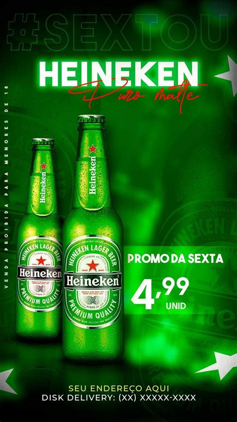 Bares Distribuidoras De Bebidas Heineken Conveniências Social Media Psd