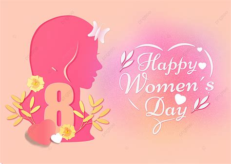 International Womens Day Female Avatar Silhouette Blessing Background