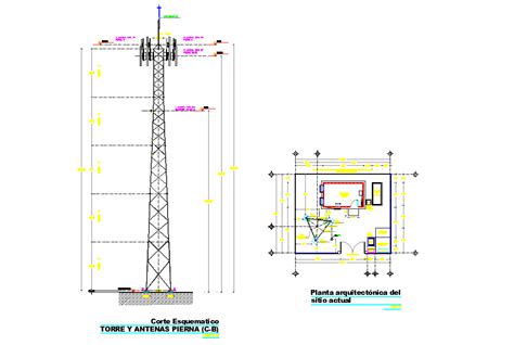 Tele Communications Tower Autocad File Cadbull