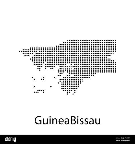 Guinea Bissau Vector Map Silhouette Isolated On White Background High