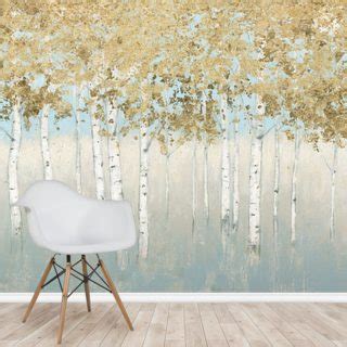 Wintry Birch Forest Wall Mural Wallsauce Ca