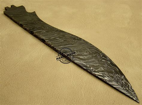 Blank Blade Damascus Bowie Knife Custom Handmade Damascus Steel