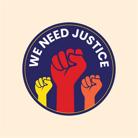 Justice logo with Hand fist. We want justice vector illustration ...