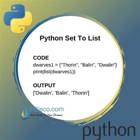 Python Set To List List To Set How To Convert Sets To Lists Ipcisco