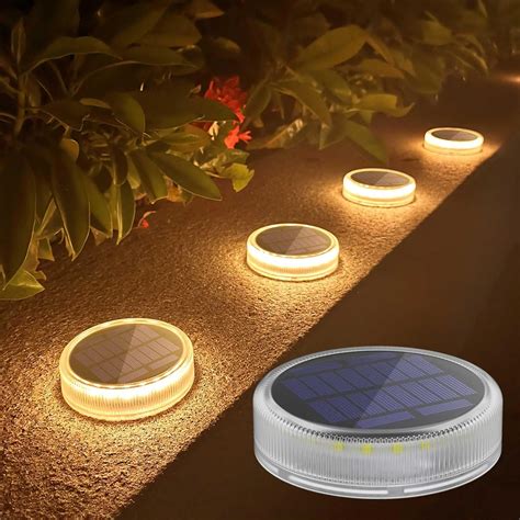 Lacasa 4 Pack Solar Deck Lights Outdoor Waterproof LED Garden Step