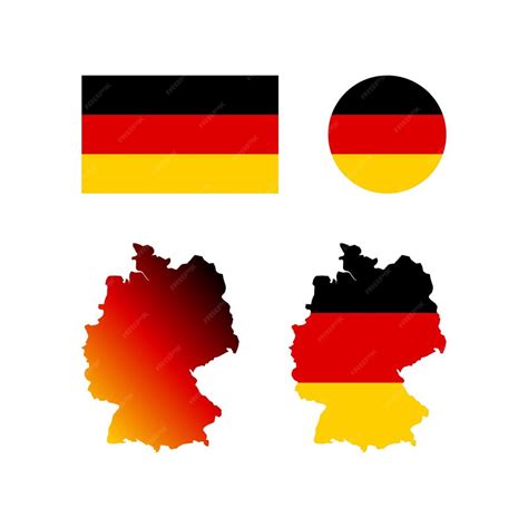 Premium Vector | German national map and flag vectors set