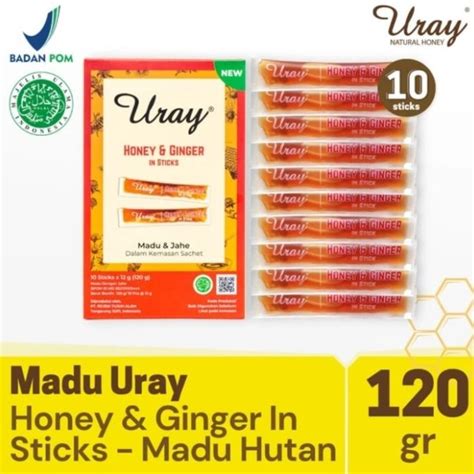 Jual Madu Uray Honey And Ginger In Sticks Box Isi 10 Sticks 12g