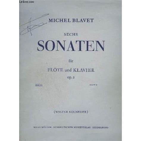 Sechs Sonaten Partition De Michel Blavet