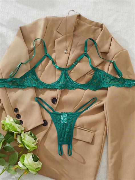 Valentine S Day Women Romantic Hollow Out Fashionable Charming Sexy Lingerie Set Hollow Out